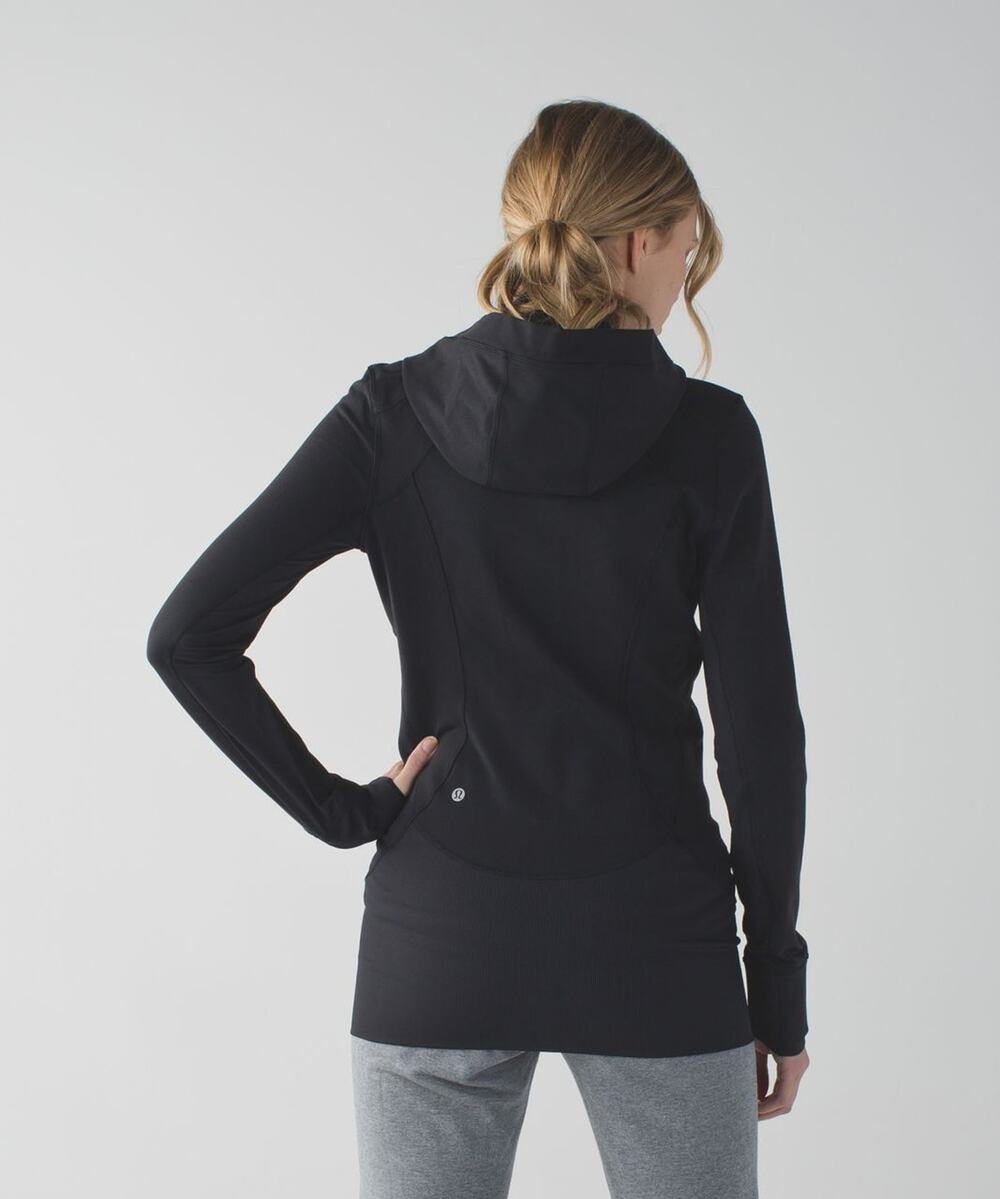Lululemon Daily Practice Hooded Jacket Black Size 8 Long Stretch Activewear